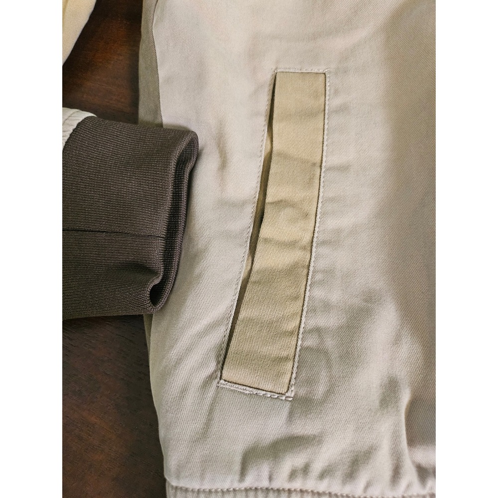 Sun + Stone Bomber Jacket Mens Small Green Tan Colorblock Utility Full Zip - Picture 5 of 10